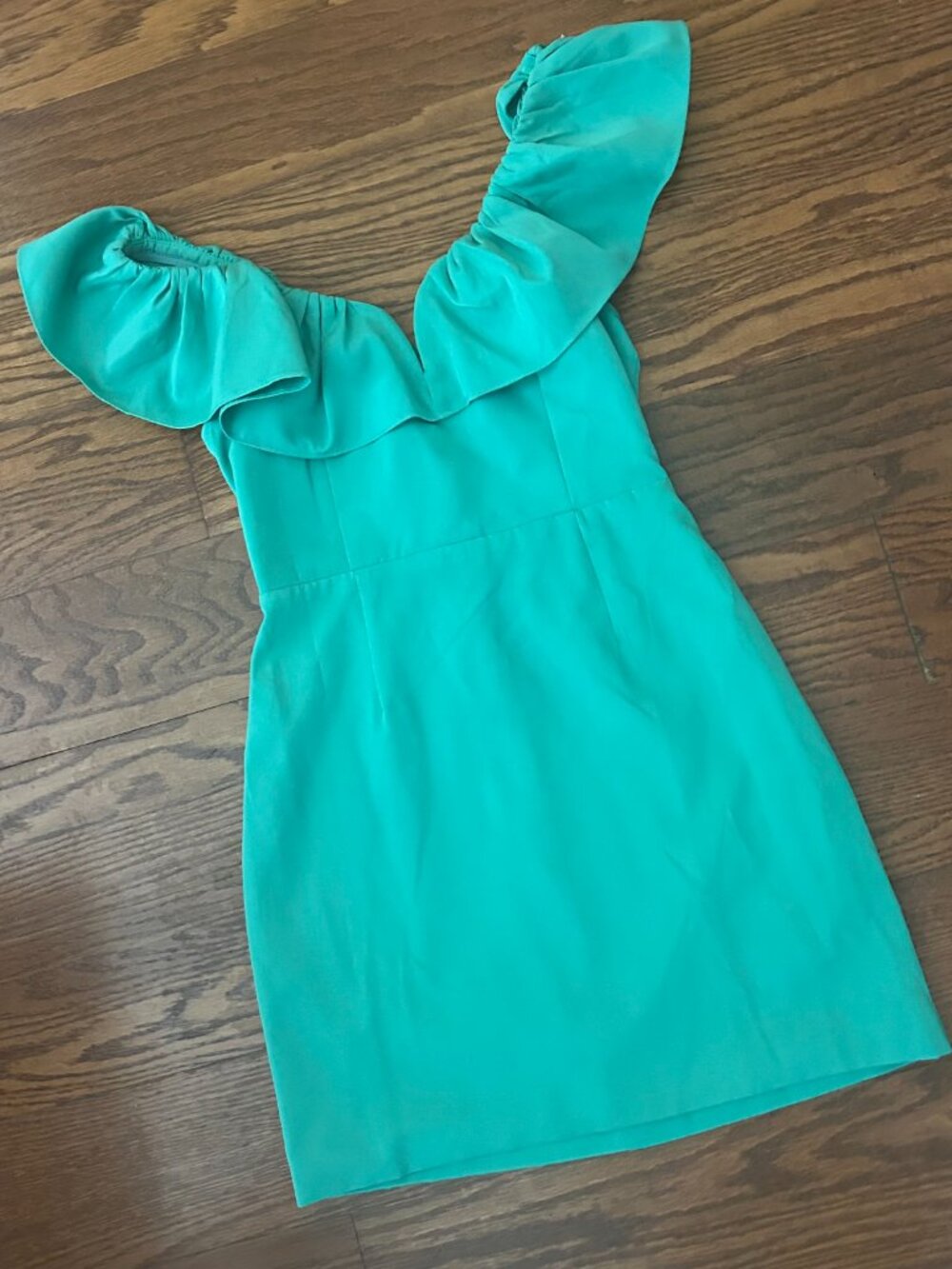 DO+BE Teal Ruffle-Shoulder Mini Dress - Picture 4 of 13
